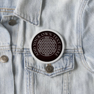 BLUME DES LEBENS - weiße Briefmarke Button