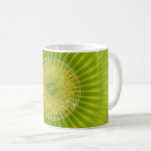 Blume des Lebens | Wiestigrün radial BG Kaffeetasse (VorderseiteRechts)
