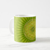 Blume des Lebens | Wiestigrün radial BG Kaffeetasse (Vorderseite Links)