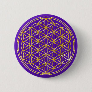 Blume des Lebens Wiestiviolet BG Button