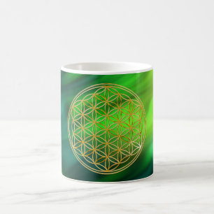 Blume des Lebens   Wiestiwaves green BG Kaffeetasse