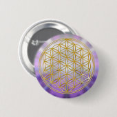 Blume des Lebens Yantra Button (Vorne & Hinten)