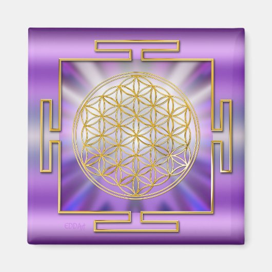 Blume des Lebens Yantra Magnet (Vorne)