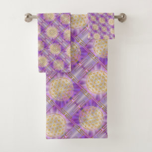 BLUME DES LEBENS - Yantra-nahtloses Muster Badhandtuch Set