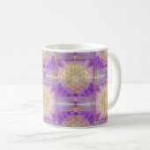 BLUME DES LEBENS - Yantra-nahtloses Muster Kaffeetasse (VorderseiteRechts)