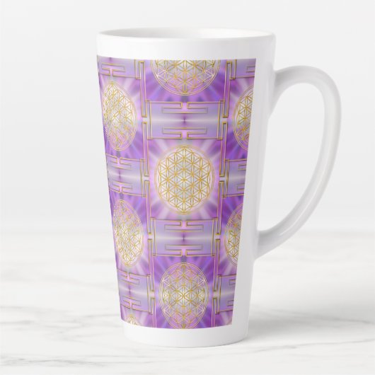 BLUME DES LEBENS - Yantra-nahtloses Muster Milchtasse (Rechts)