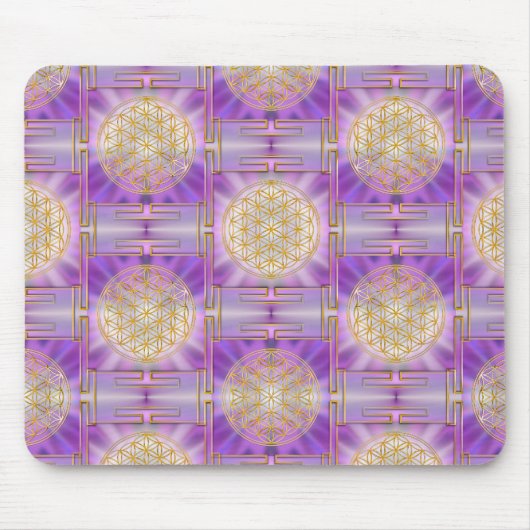 BLUME DES LEBENS - Yantra-nahtloses Muster Mousepad (Vorne)
