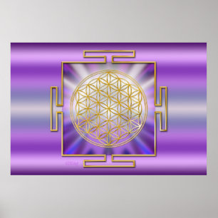 Blume des Lebens Yantra Poster