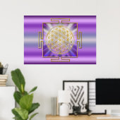 Blume des Lebens Yantra Poster (Heimbüro)