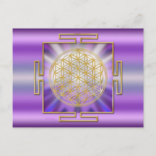 Blume des Lebens Yantra Postkarte