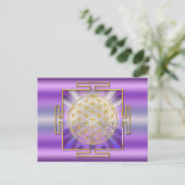 Blume des Lebens Yantra Postkarte (Stehend Vorderseite)