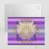 Blume des Lebens Yantra Postkarte (Vorne/Hinten)