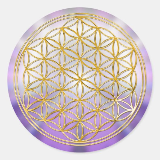Blume des Lebens Yantra Runder Aufkleber (Vorderseite)