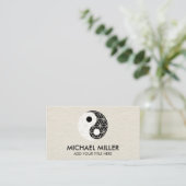 Blume des Lebens - Yin Yang Symbol Business Card Visitenkarte (Stehend Vorderseite)