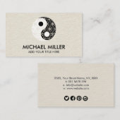 Blume des Lebens - Yin Yang Symbol Business Card Visitenkarte (Vorne/Hinten)