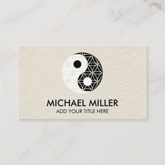 Blume des Lebens - Yin Yang Symbol Business Card Visitenkarte (Vorderseite)