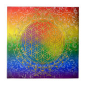 Blume des Lebens - Ziergold Fliese (Vorderseite)