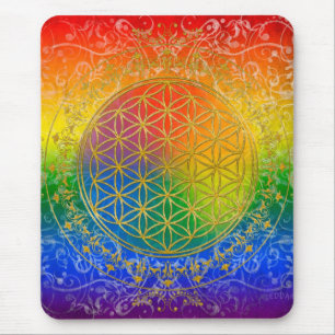 Blume des Lebens - Ziergold Mousepad