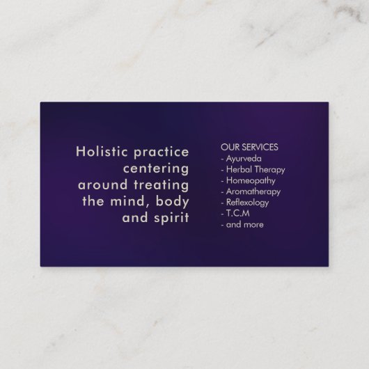 Blume des Lebensbaums - Gold und Perle Visitenkarte (Rückseite)