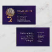 Blume des Lebensbaums - Gold und Perle Visitenkarte (Vorne/Hinten)