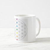 Blume des Lebensdesigns und 7 Chakras-Regenbogenfa Kaffeetasse (VorderseiteRechts)