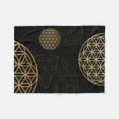 Blume des Lebensgolds Fleecedecke (Vorderseite (Horizontal))