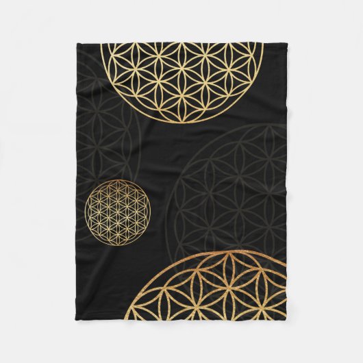 Blume des Lebensgolds Fleecedecke (Vorderseite)