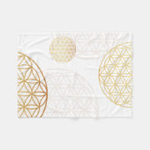 Blume des Lebensgolds Fleecedecke (Vorderseite (Horizontal))