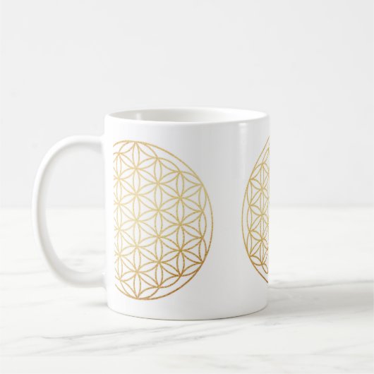 Blume des Lebensgolds Kaffeetasse (Links)