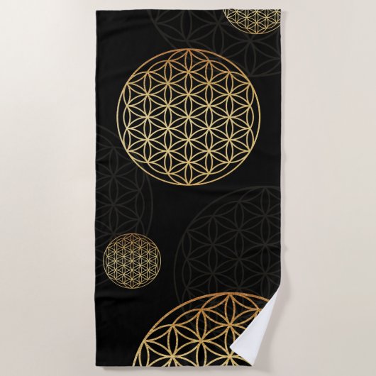 Blume des Lebensgolds Strandtuch (Vorderseite)