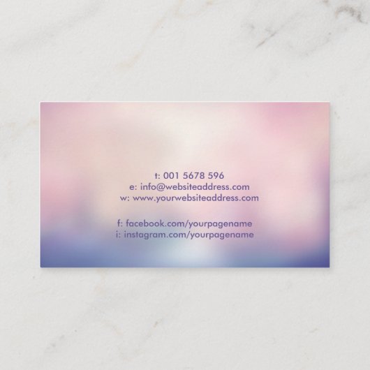 Blume des Lebensmittels - Kosmischer Energiefluss Visitenkarte (Rückseite)