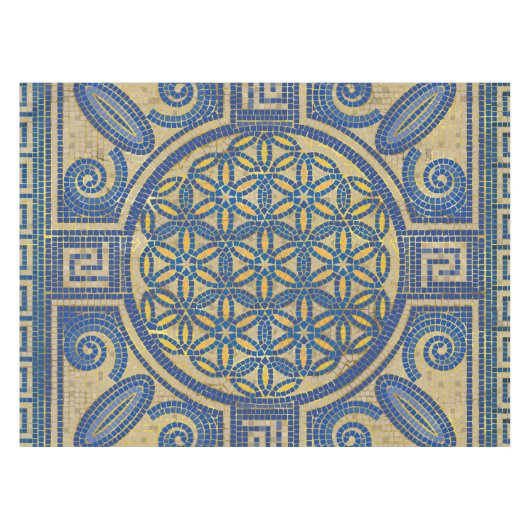 Blume des Lebensmosaiksteins N1 Tischdecke (Vorderseite (Horizontal))