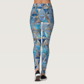 Blume des Lebensmusters - Blauer Edelstein und Gol Leggings (Rückseite)
