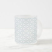 Blume des Lebensmusters - eisblau - Mattglastasse (VorderseiteRechts)
