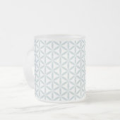 Blume des Lebensmusters - eisblau - Mattglastasse (Vorderseite Links)