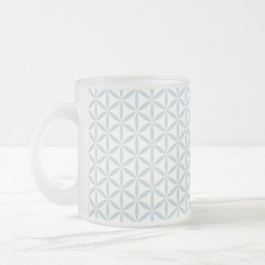 Blume des Lebensmusters - eisblau - Mattglastasse (Links)