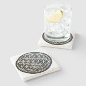 Blume des Lebenstein-Untersetzer Steinuntersetzer (Seitenansicht)