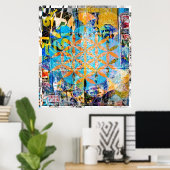 Blume des Life Décollage Poster (Heimbüro)