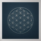Blume des "Life Navy Silver Poster" Poster (Vorne)