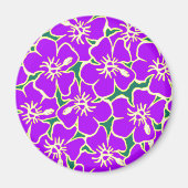 Blume des lila Hibiskus Tropical Hawaiian Luau Magnet (Vorne)