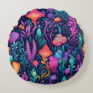 Blume des Meeres - Flora Rundes Kissen