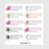 Blume des Meereslebens formen Rücksendeadresse-Auf Aufkleber (Blatt)