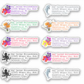 Blume des Meereslebens formen Rücksendeadresse-Auf Aufkleber (Vorderseite)