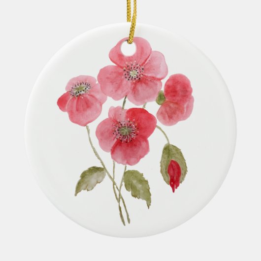 Blume des Mohns Keramik Ornament (Vorne)