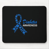Blume des Monats Ribbon zur Aufklärung über Diabet Mousepad (Vorne)
