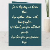 Blume des Muttertags als stilvolles Gedicht Karte (Rückseite)