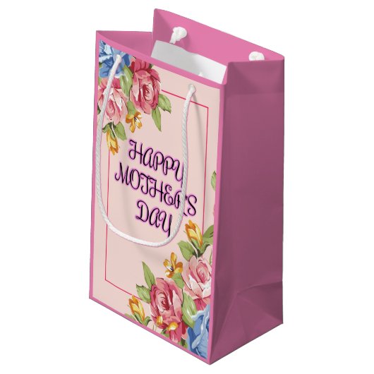 Blume des Muttertags Kleine Geschenktüte (Rückseite Schrägansicht)