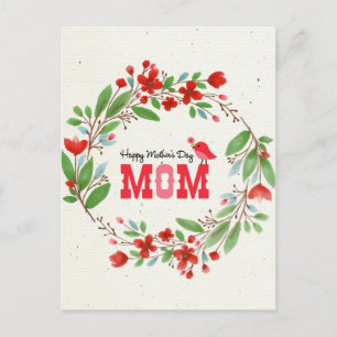 Blume des Muttertags Niedliche Vogelbibel Segen Postkarte