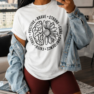 Blume des niedlichen Gehirns Psychische Gesundheit T-Shirt
