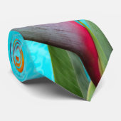 Blume des Paradies Aqua Blue Krawatte (Gerollt)